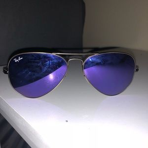 Purple reflective lens ray bans